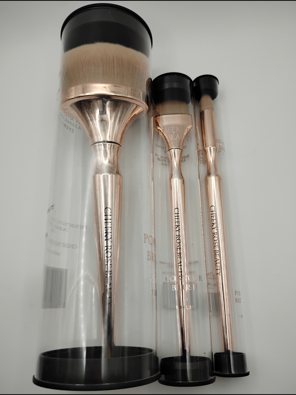 Cheeky Rose Beauty Makeup Brush Set (3pcs)Blush, Contour, & Concealer Brush